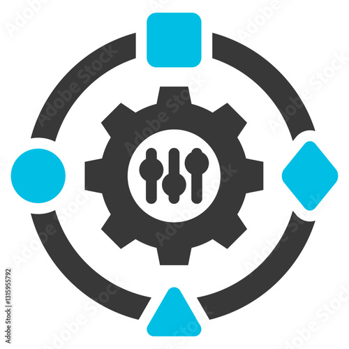 Adaptability Skill Glyph Blue Grey Icon
