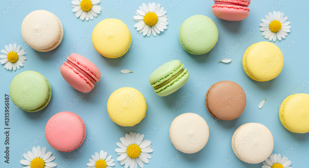 Obraz premium [Generative AI] 컬러풀한 마카롱