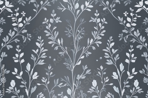 Wallpaper Mural Elegant Gray Damask Wallpaper with Subtle Foliage in Contemporary Abstract Design Torontodigital.ca