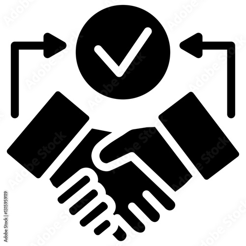 Negotiation Skill Glyph Icon
