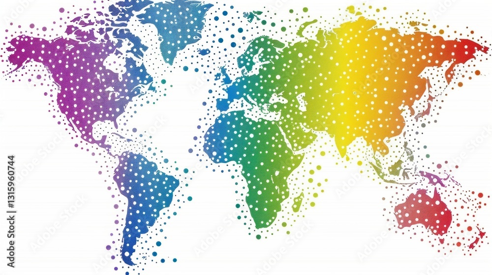 Fototapeta premium Unique Vector Dotted World Map: A Distinctive Geographical Visual