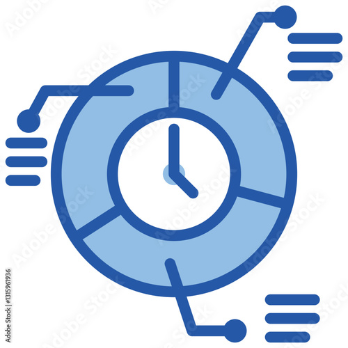 Time Allocation Blue White Icon