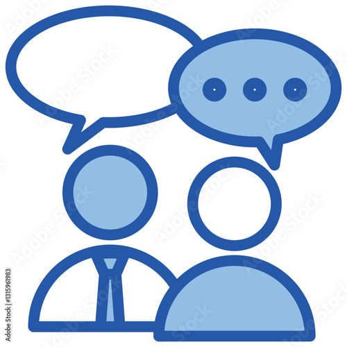 Interpersonal Communication Blue White Icon