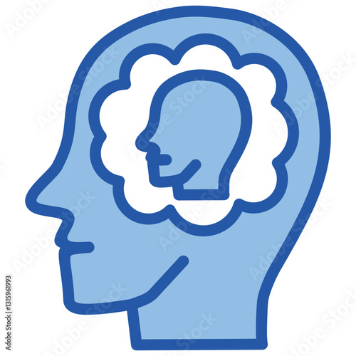 Self Reflection Blue White Icon