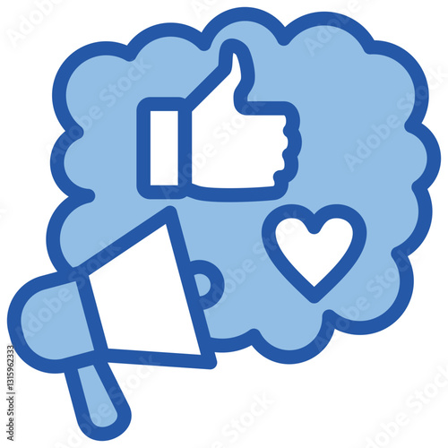 Persuasive Speaking Blue White Icon