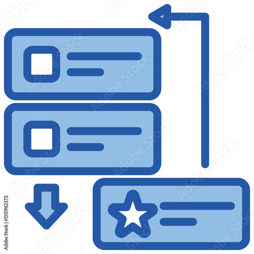 Prioritization Blue White Icon