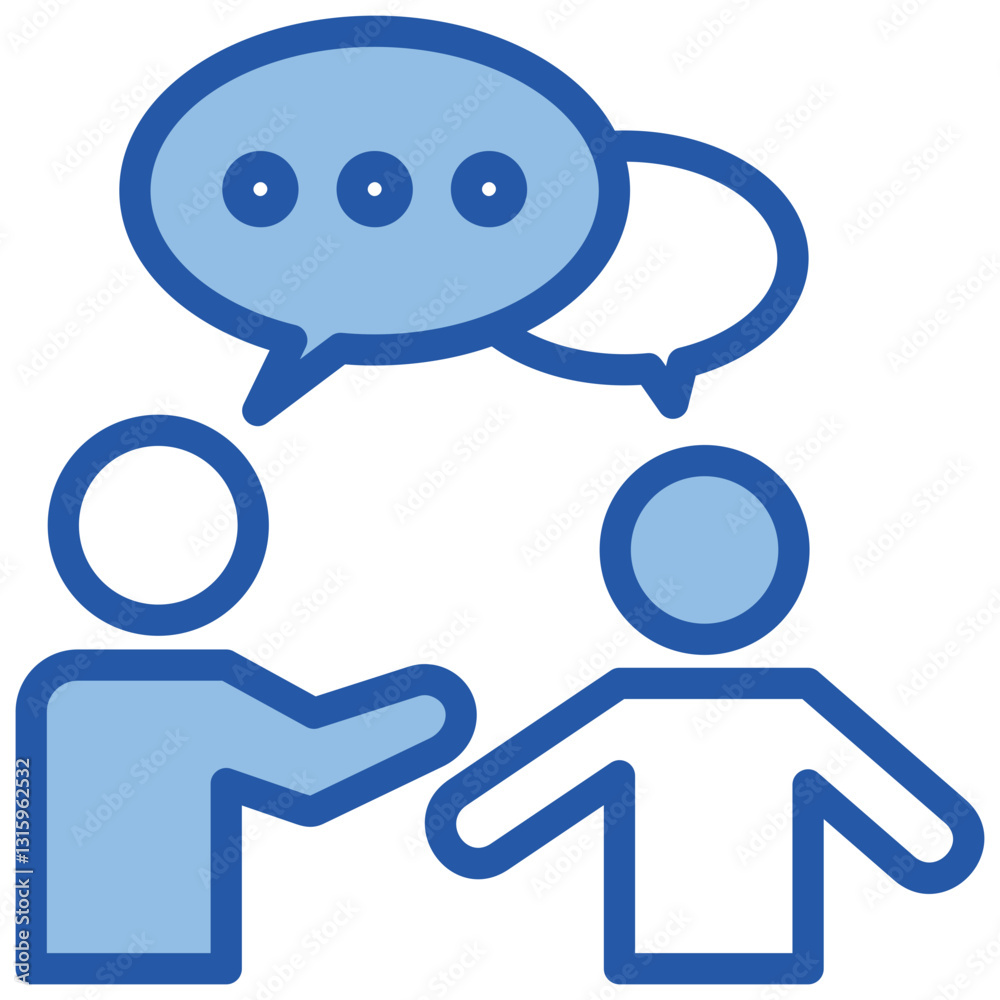 Verbal Communication Blue White Icon Verbal Communication Blue White Icon
