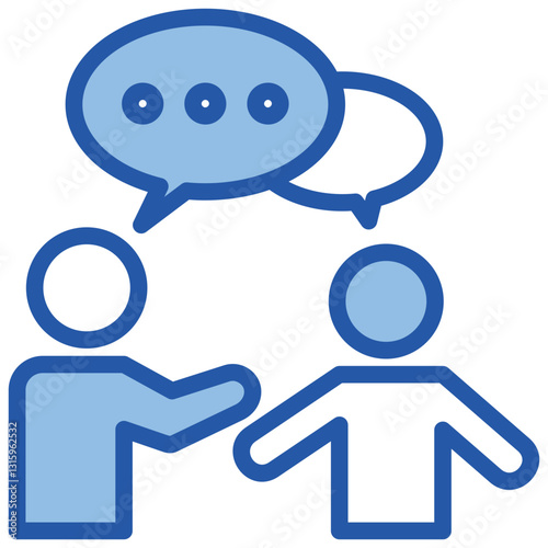 Verbal Communication Blue White Icon