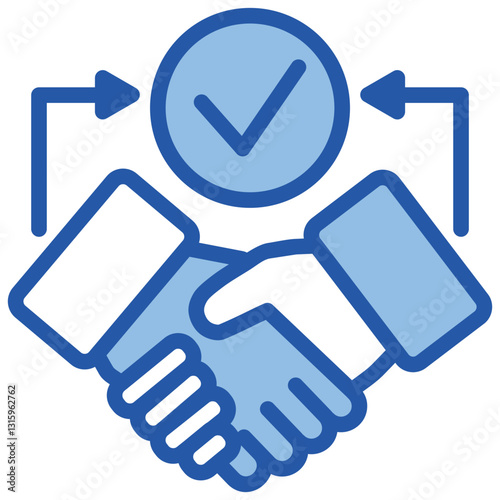 Negotiation Skill Blue White Icon