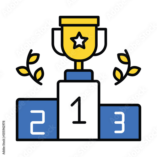 Trophy vector filled outline icon. EPS 10 file