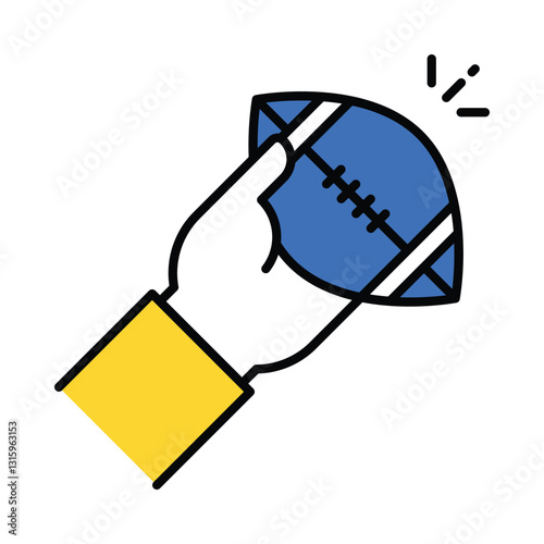 Quarterback vector filled outline icon. EPS 10 file
