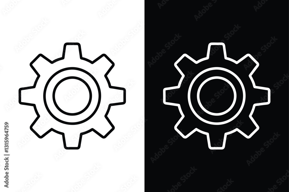 Minimalist System Icon Modern Cog & Tools Symbol Minimalist System Icon Modern Cog & Tools Symbol