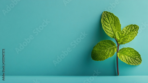 A detailed image of a spearmint leaf showcasing its veins.