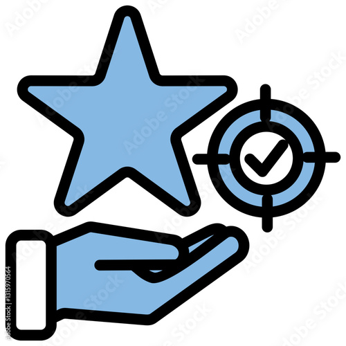 Goal Achievement Blue Black Icon