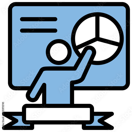 Presentation Skill Blue Black Icon