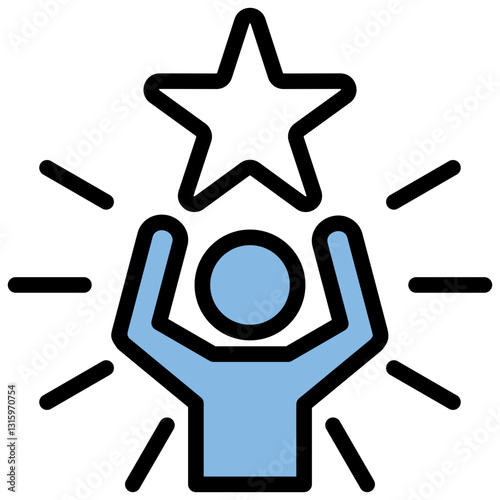 Self Confidence Blue Black Icon