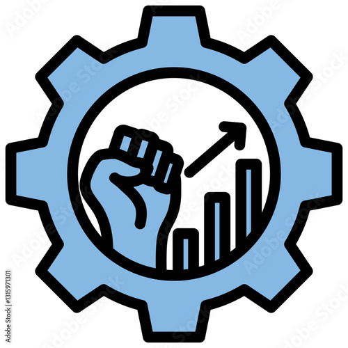 Motivational Skill Blue Black Icon