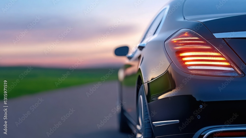 A car key fob being pressed, luxury sedan lights flashing in response, sleek and elegant presentation A car key fob being pressed, luxury sedan lights flashing in response, sleek and elegant presentation