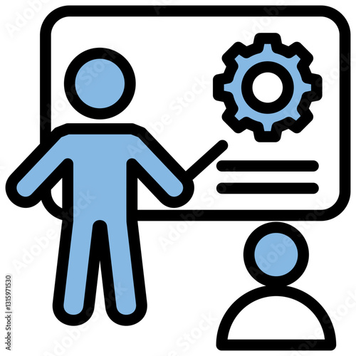 Training Skill Blue Black Icon