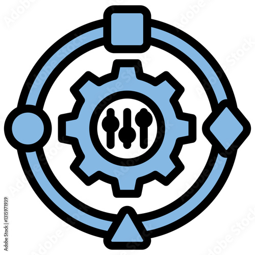 Adaptability Skill Blue Black Icon