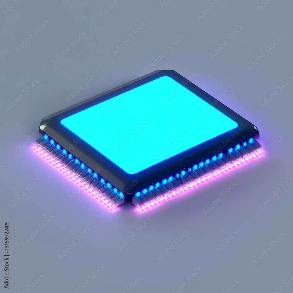 This image showcases a modern microchip with vibrant blue and purple illumination, symbolizing advanced technology and innovation in electronics. This image showcases a modern microchip with vibrant blue and purple illumination, symbolizing advanced technology and innovation in electronics.