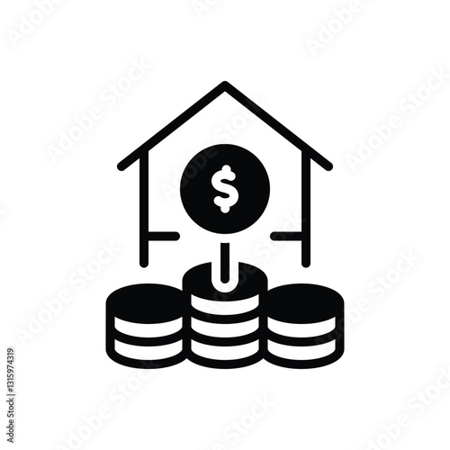 Black solid icon for saving