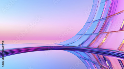 vibrant abstract landscape with smooth curves and pastel colors, creating serene atmosphere