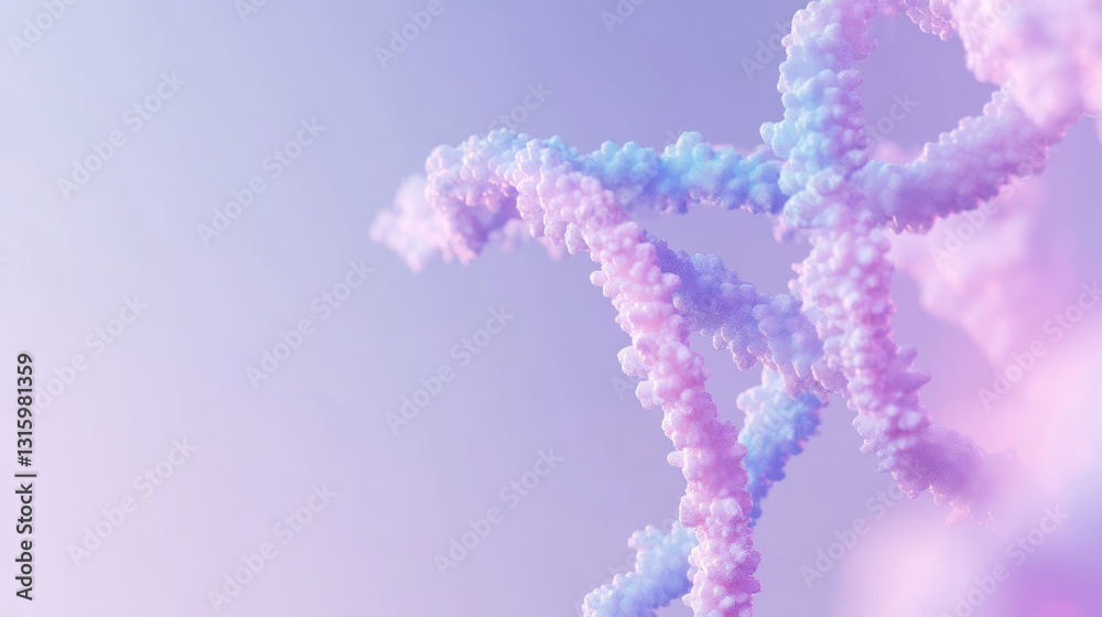 Naklejka premium Abstract DNA Double Helix: Pastel Dream