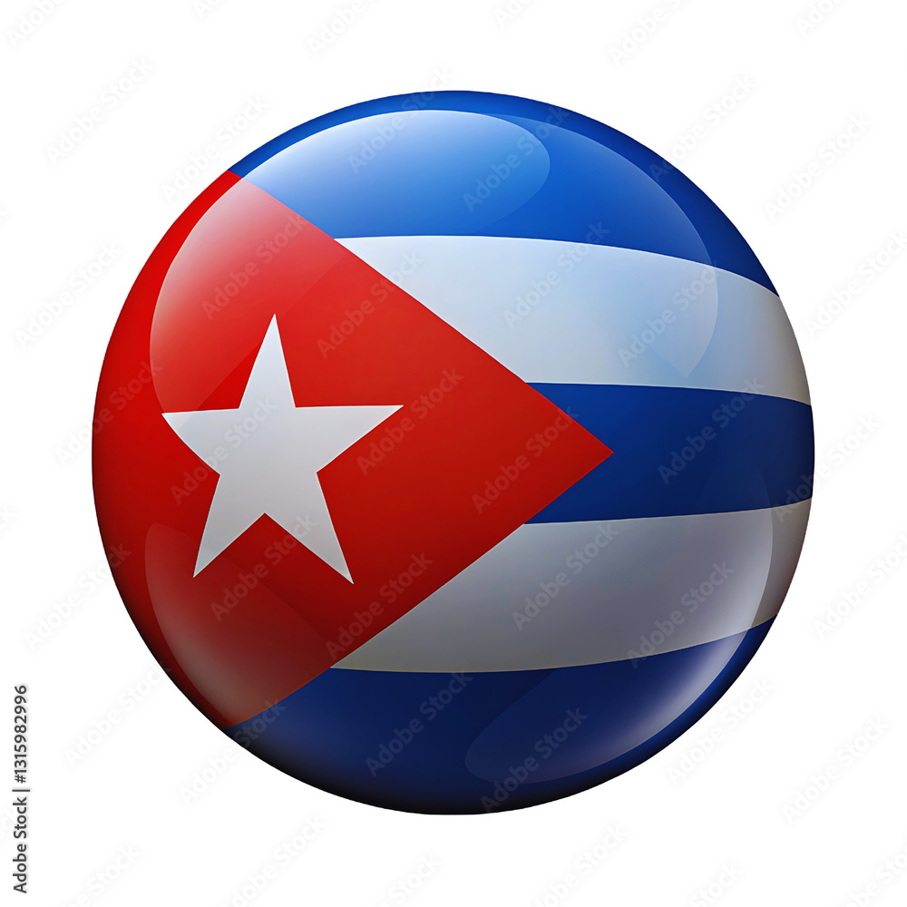 Glossy Sphere with Cuban Flag High-Resolution 3D Render for Design Projects Glossy Sphere with Cuban Flag High-Resolution 3D Render for Design Projects