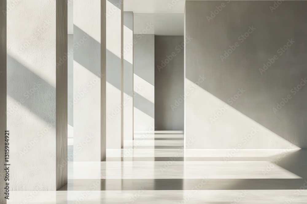 Obraz premium Minimalist Interior Design with Natural Light and Shadows