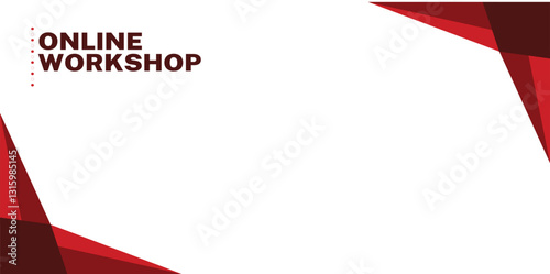 Business conference banner template design for webinar, marketing, online class program, etc. abstract background. abstract background .red ribbon border