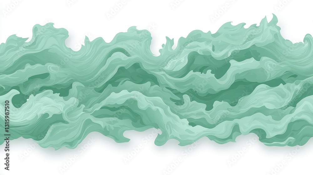 Obraz premium Abstract Green Wave Pattern Modern Background Wallpaper Texture