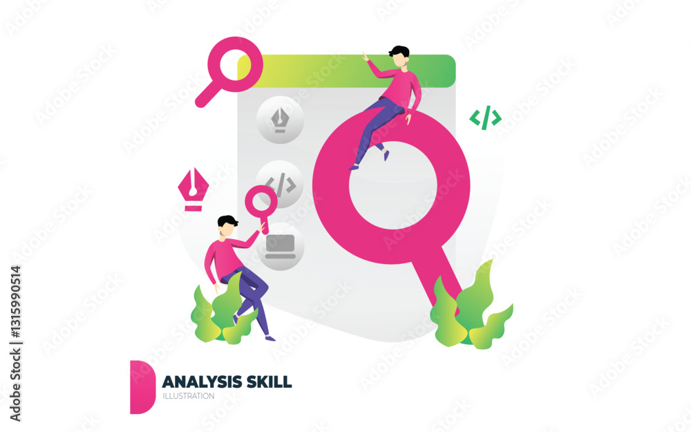 Fototapeta premium Digital analysis team searching data online