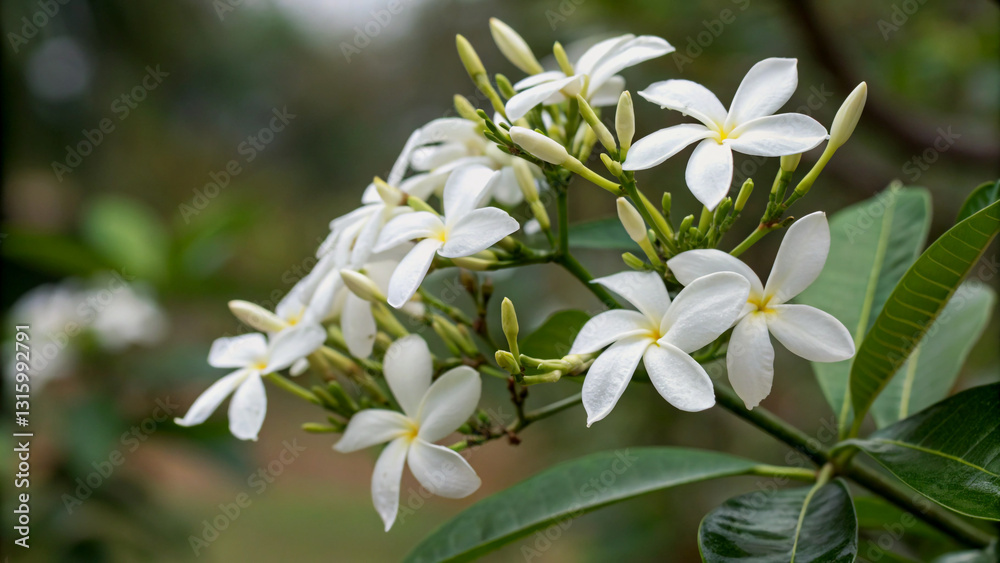 Fototapeta premium Close-up of beautiful white flowers in bloom