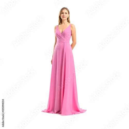 woman in pink dress