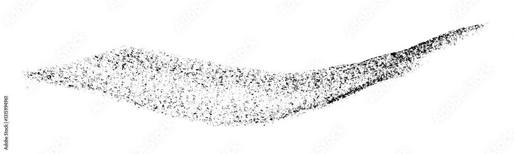 Obraz premium Separate black crayon brush strokes on transparent background.