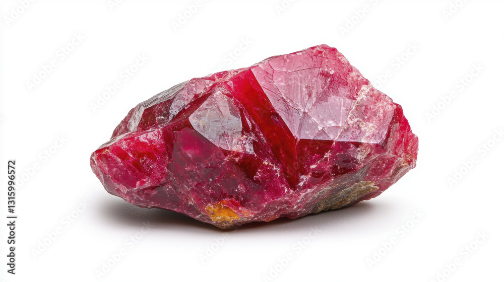 Obraz premium vibrant red crystal showcasing natural facets and textures, perfect for decoration or collection