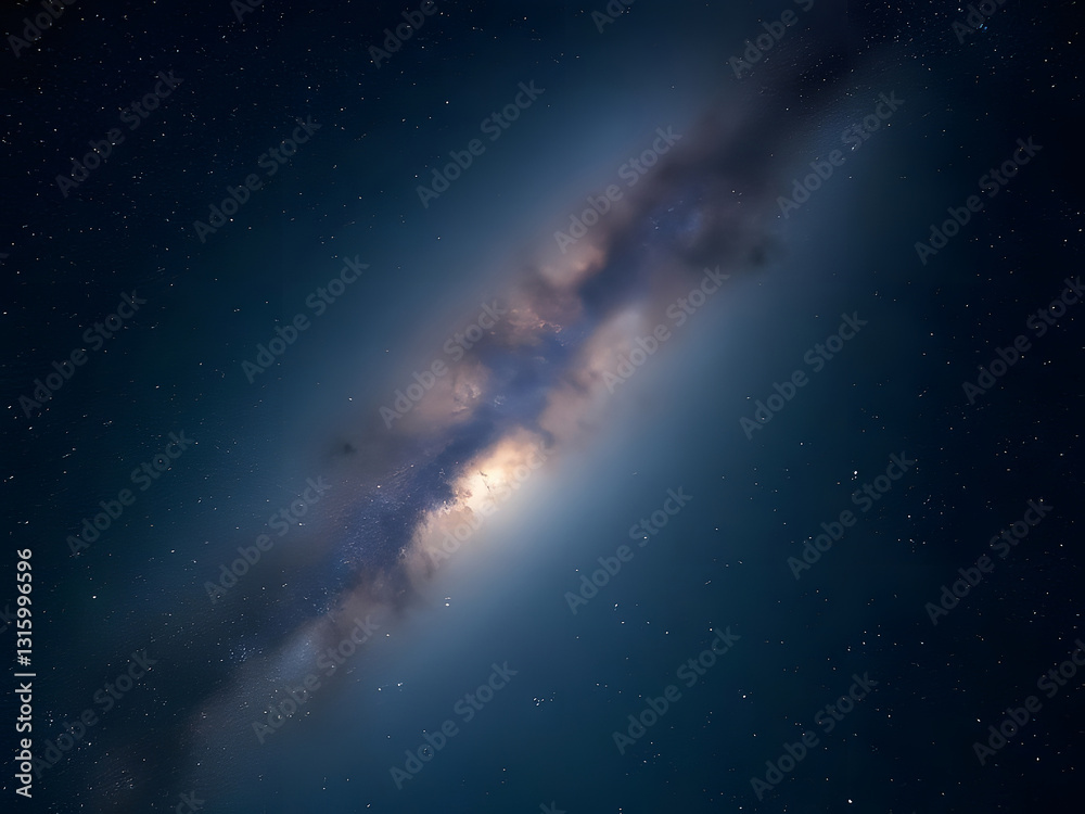 Fototapeta premium Milky Way Galaxy at Night, Celestial, Space, Astronomy, Starry Sky, Cosmic Landscape, Universe, Galaxy, Nebula
