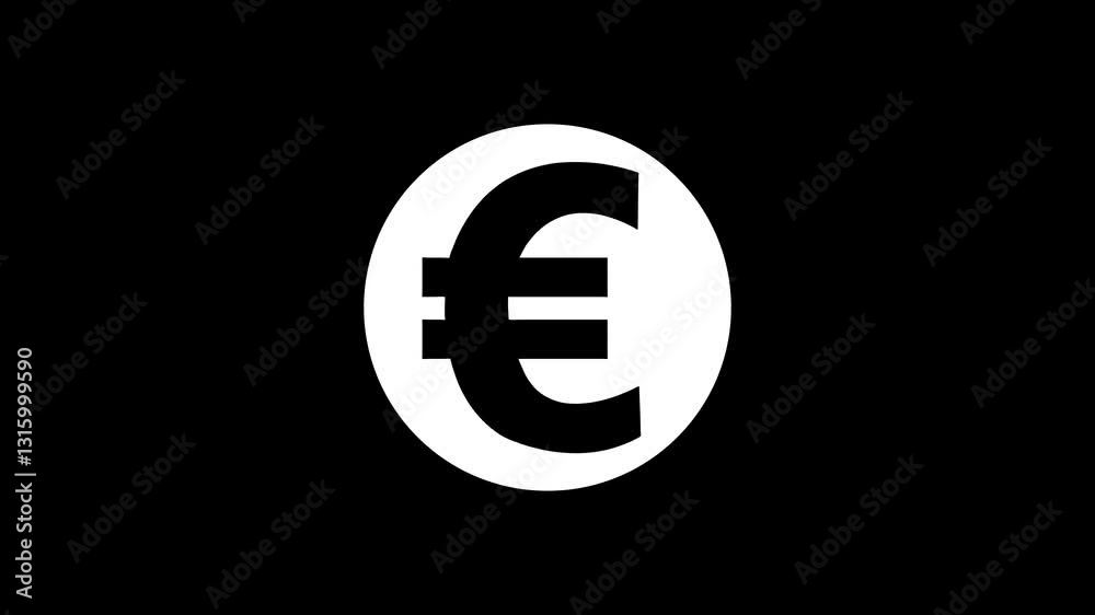A sleek euro symbol glowing against a dark background, symbolizing European economy and prosperity