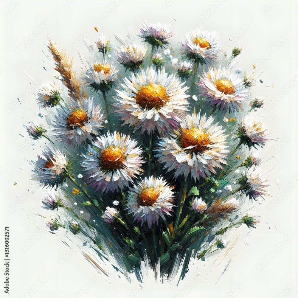 개망초, 임파스토 기법 일러스트, jpeg (White-top, Impasto Techniques Illustration, jpeg) 개망초, 임파스토 기법 일러스트, jpeg (White-top, Impasto Techniques Illustration, jpeg)
