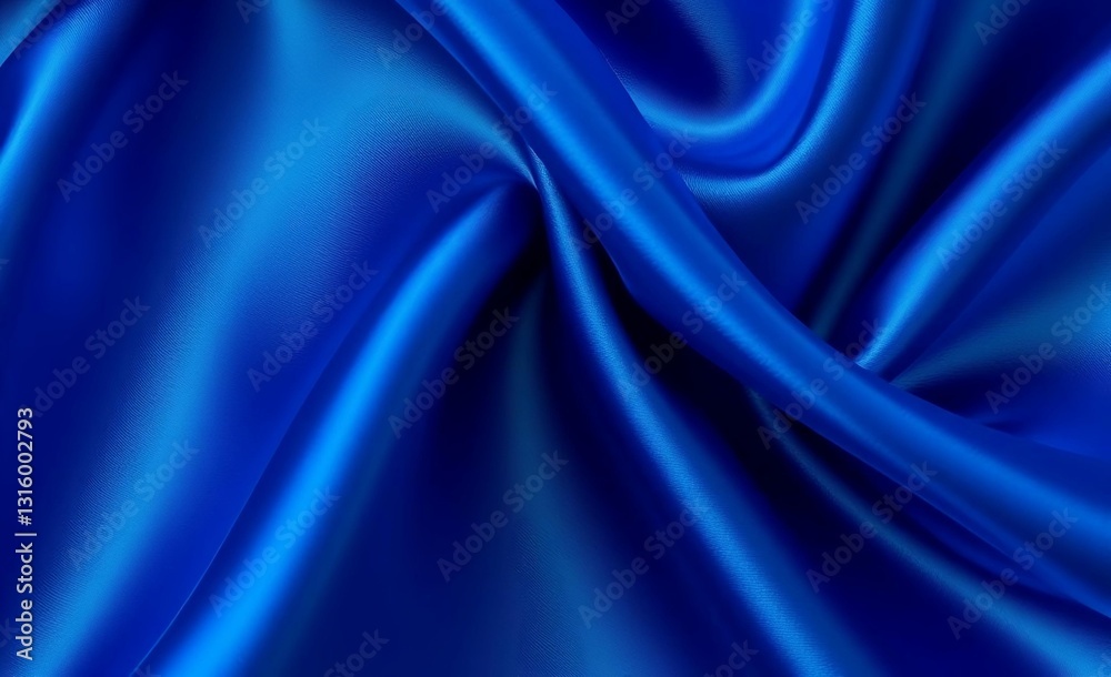 Obraz premium Blue silk texture for background, red satin smooth fabric background for celebration, ceremony or advertisement.