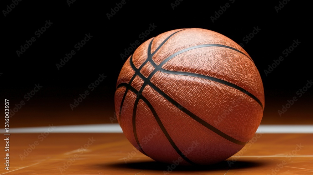 Fototapeta premium Basketball on Court Sport Game Competition Action Training Championship Victory