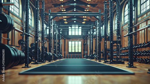 A comprehensive view of a gym room featuring a row of dumbbells highlighting the importance of workout periodization for fitness
