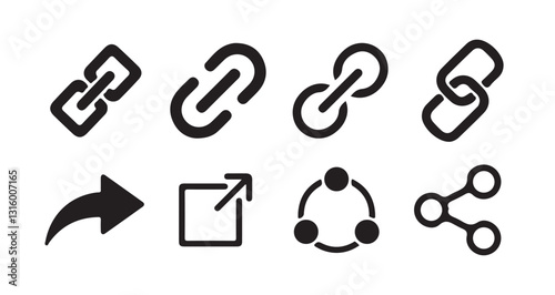 High-Quality Share Icon Set. Social Media Sharing Buttons. Flat and  Minimalist Design.black vector icon. vector illustration eps 10.