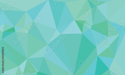 A dynamic vector background of turquoise triangular mosaic, carefully arranged to form an elegant, yet energetic design, evoking feelings of tranquility and modern sophistication.