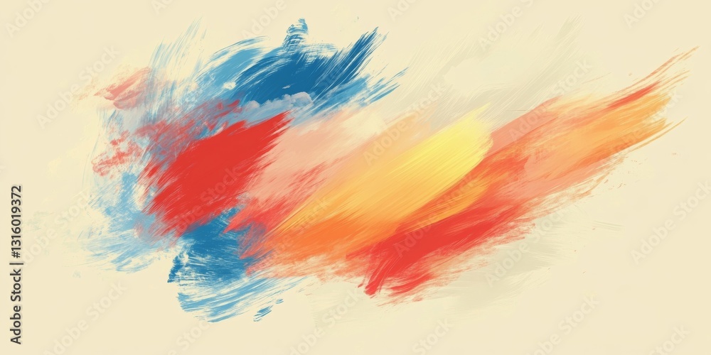 Obraz premium This vibrant abstract artwork features dynamic brush strokes in bold colors, creating an energetic and creative design perfect for various artistic needs.