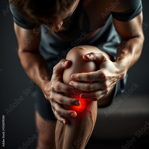 An image of intense discomfort as symbolized by a man holding his injured knee
