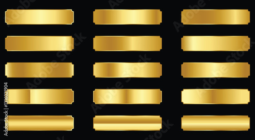 Golden gradients swatches set