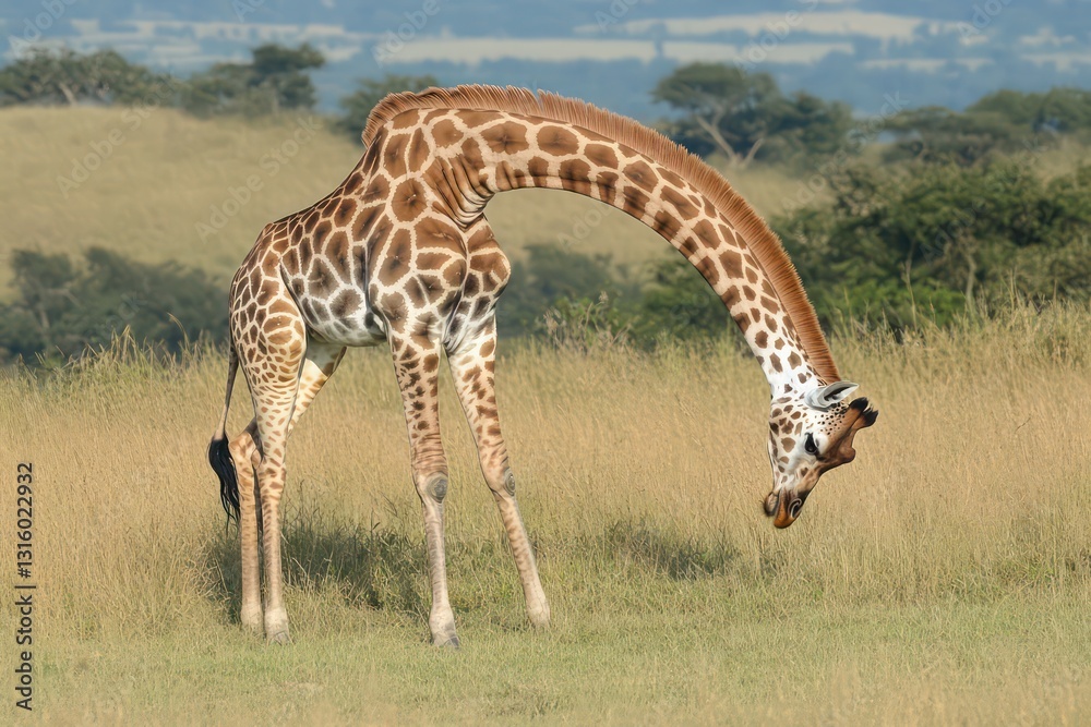 Giraffe stretching its neck into a different dimension. Giraffe stretching its neck into a different dimension.