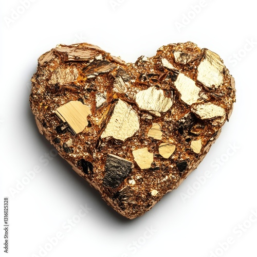 Glittering hearts made of gold with a textured sparkle are key elements in creating a romantic and luxurious atmosphere for valentine celebrations, complete with shiny and festive confetti